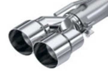 Picture of MBRP 3in ID - Dual 4in OD Out Staggered L 9-87in - R 9-37in Single Wall T304 SS Univ Exhaust Tip