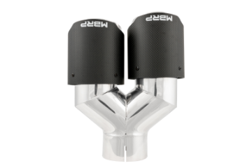 Picture of MBRP 3in ID - Dual 4in OD Out Staggered L 9-87in - R 9-37in Dual Wall Carbon Fiber Univ Exhaust Tip