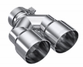 Picture of MBRP 3in ID - Dual 4in OD Out Staggered L 9-37in - R 9-87in Single Wall T304 SS Univ Exhaust Tip