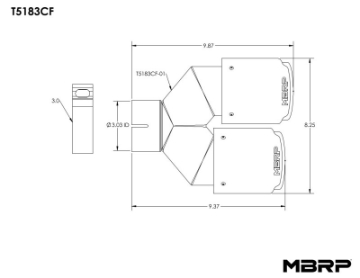Picture of MBRP 3in ID - Dual 4in OD Out Staggered L 9-37in - R 9-87in Dual Wall Carbon Fiber Univ Exhaust Tip