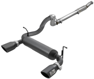 Picture of aFe Rebel Series 409 Stainless Steel Cat-Back Exhaust 18-21 Jeep Wrangler JL 2-0L t - Black Tip