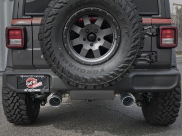 Picture of aFe Rebel Series 409 Stainless Steel Cat-Back Exhaust 18-21 Jeep Wrangler JL 2-0L t - Black Tip