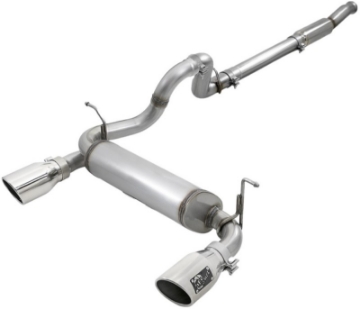 Picture of aFe Rebel Series 409 Stainless Steel Cat-Back Exhaust 18-21 Jeep Wrangler JL 2-0L t - Polished Tip