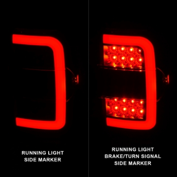 Picture of ANZO 2001-2011 Ford  Ranger LED Tail Lights w- Light Bar Black Housing Clear Lens