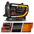 Picture of ANZO 2014-2017 Toyota Tundra LED Crystal Headlights w- Switchback Black Housing w- DRL