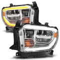 Picture of ANZO 2014-2017 Toyota Tundra LED Crystal Headlights w- Switchback Chrome Housing w- DRL