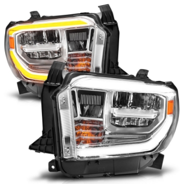 Picture of ANZO 2014-2021 Toyota Tundra LED Crystal Headlights w- Switchback Chrome Housing w- DRL