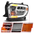 Picture of ANZO 2014-2021 Toyota Tundra LED Crystal Headlights w- Switchback Chrome Housing w- DRL