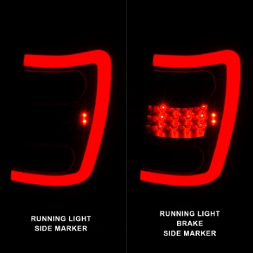 Picture of ANZO 1999-2004 Jeep Grand Cherokee LED Tail Lights w- Light Bar Black Housing Clear Lens