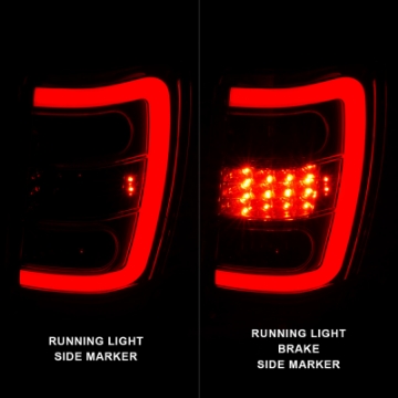 Picture of ANZO 1999-2004 Jeep Grand Cherokee LED Tail Lights w- Light Bar Chrome Housing Red-Clear Lens