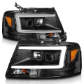 Picture of ANZO 2004-2008 Ford  F-150 Projector Headlights w- Light Bar Black Housing