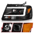 Picture of ANZO 2004-2008 Ford  F-150 Projector Headlights w- Light Bar Black Housing