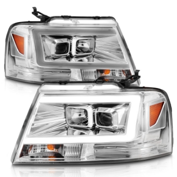 Picture of ANZO 2004-2008 Ford  F-150 Projector Headlights w- Light Bar Chrome Housing