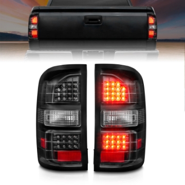 Picture of ANZO 2014-2018 GMC Sierra LED Tail Lights Black Housing Clear Lens