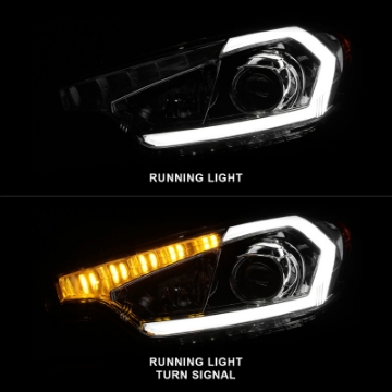 Picture of ANZO 2014-2016 Kia Forte Projector Headlights w- Light Bar Chrome Housing