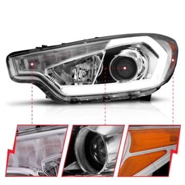 Picture of ANZO 2014-2016 Kia Forte Projector Headlights w- Light Bar Chrome Housing