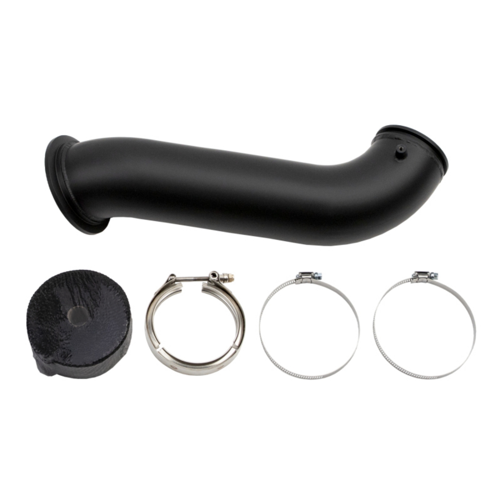 Picture of Wehrli 04-5-07 Dodge Ram Cummins 4in Down Pipe - w-High Mount S300 Turbo & 2nd Gen Manifold