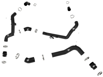 Picture of aFe 20-23 Ford Explorer ST V6 3-0L tt BladeRunner Aluminum Hot and Cold Charge Pipe Kit - Black