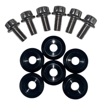 Picture of BLOX Racing New Fender Washers Kit M6 12pt - 6pc Large Diameter Black