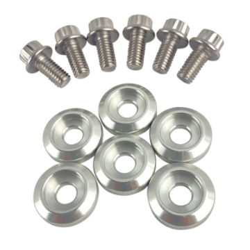 Picture of BLOX Racing New Fender Washers Kit M6 12pt - 6pc Large Diameter Silver