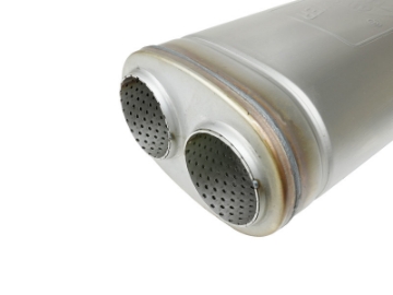 Picture of aFe MACH Force-Xp 409 SS Muffler 3in Dual Inlet-Dual Outlet 5in H x 8in W x 18in L - Oval Body