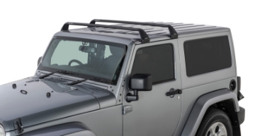 Picture of Rhino-Rack 07-22 Jeep Wrangler JK-JL 2 Door Hard Top Vortex SG 2 Bar Roof Rack - Black
