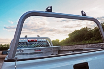 Picture of Deezee Universal Chevrolet Silverado Cargo Management Rear Rack - Standard Silver