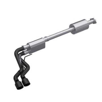 Picture of MBRP 2021+ Ford F150 Black Coated Dual Pre-Axle Street Profile 2-5in OD Tips 3in Cat Back Exhaust