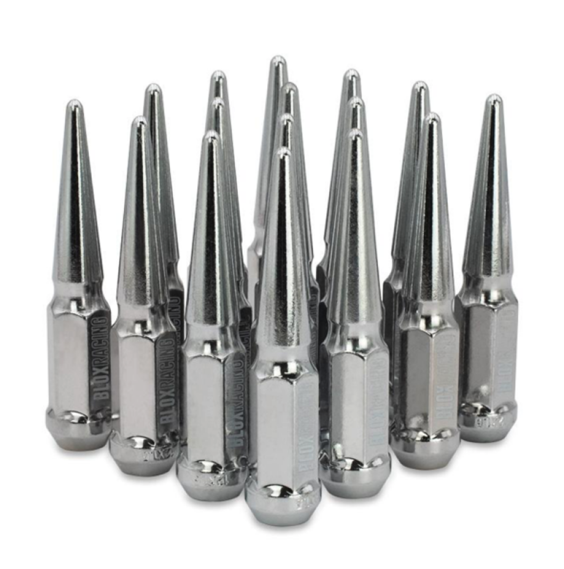 Picture of BLOX Racing Spike Forged Lug Nuts - Chrome 12 x 1-25mm - Set of 16