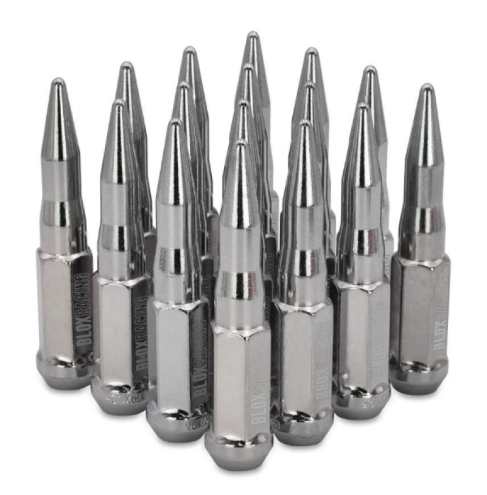 Picture of BLOX Racing Spike Forged Lug Nuts - Chrome 12 x 1-25mm - Set of 16
