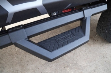Picture of Deezee 99-23 Chevrolet-GMC-Dodge-Ford Full Size Truck Hex Cast - Crew Cab Side Steps Txt Blk