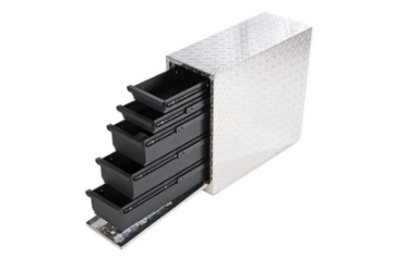 Picture of Deezee Universal Tool Box - Wheel Well Box With Drawers Aluminum