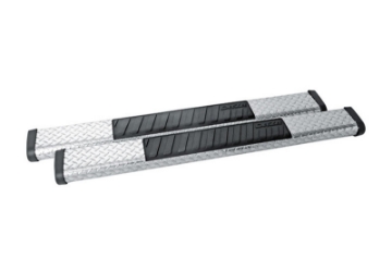 Picture of Deezee Universal Tubes - 6In Oval - Black Tread Aluminum RegCab