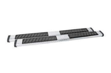 Picture of Deezee Universal Tubes - 6In Oval - Black Tread Aluminum ExtCab