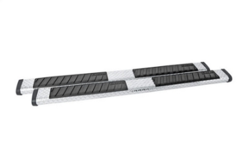 Picture of Deezee Universal Tubes - 6In Oval - Black Tread Aluminum ExtCab