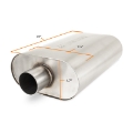 Picture of Mishimoto Universal Muffler with 2-5in Center Inlet-Outlet - Brushed