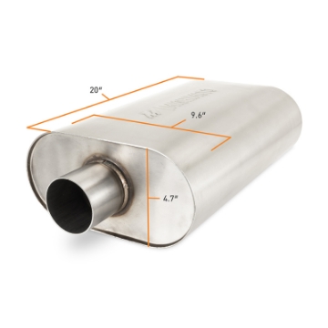 Picture of Mishimoto Universal Muffler with 2-5in Center Inlet-Outlet - Brushed