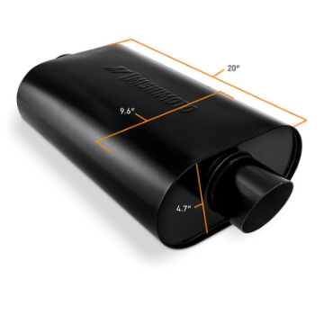 Picture of Mishimoto Muffler with 3in Center Inlet-Outlet - Angled Tip - Black