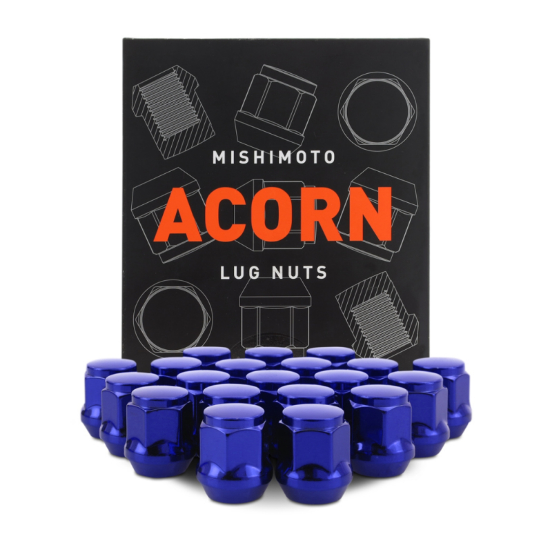 Picture of Mishimoto Steel Acorn Lug Nuts M12 x 1-5 - 20pc Set - Blue