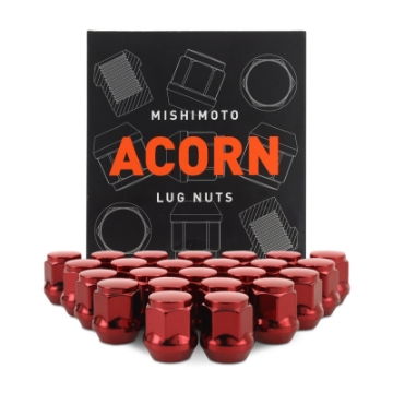 Picture of Mishimoto Steel Acorn Lug Nuts M12 x 1-5 - 24pc Set - Red