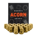 Picture of Mishimoto Steel Acorn Lug Nuts M14 x 1-5 - 24pc Set - Gold
