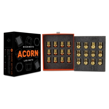 Picture of Mishimoto Steel Acorn Lug Nuts M14 x 1-5 - 24pc Set - Gold