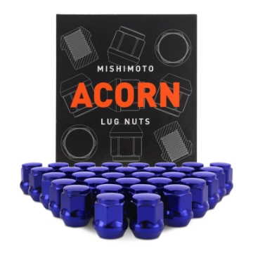 Picture of Mishimoto Steel Acorn Lug Nuts M14 x 1-5 - 32pc Set - Blue