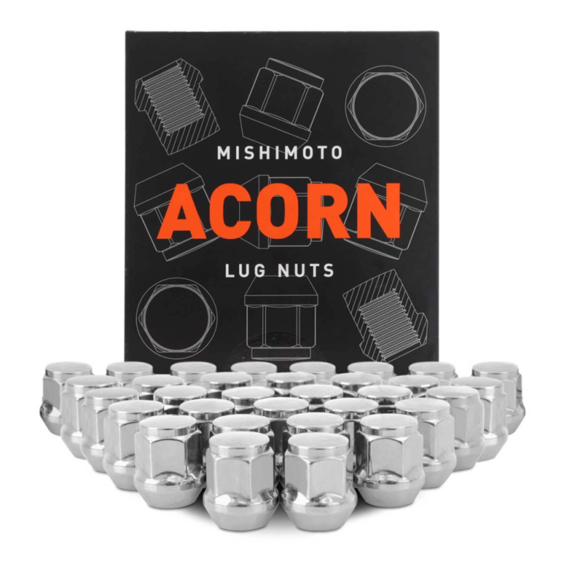 Picture of Mishimoto Steel Acorn Lug Nuts M14 x 1-5 - 32pc Set - Chrome