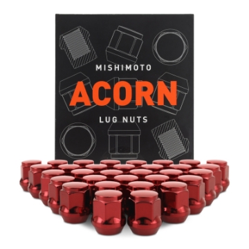 Picture of Mishimoto Steel Acorn Lug Nuts M14 x 1-5 - 32pc Set - Red