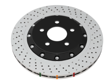 Picture of DBA 19+ Chevrolet Camaro ZL1 w- NAS Nuts 5000 Series Cross Drilled & Dimpled KP Brake Rotor