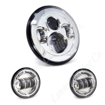 Picture of Letric Lighting 7in Led Hdlght W-Pass Lmps Chr