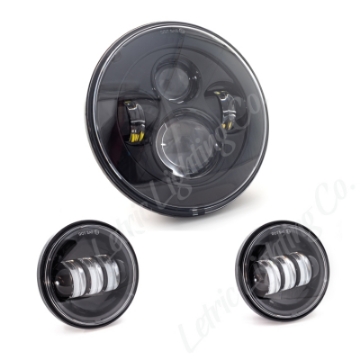 Picture of Letric Lighting 7in Led Hdlght W-Pass Lmps Blk
