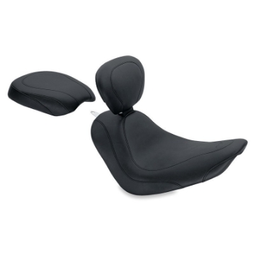 Picture of Mustang 06-17 Harley Softail Wide Tire200mmWide Tripper Solo Seat w-Driver Backrest - Black