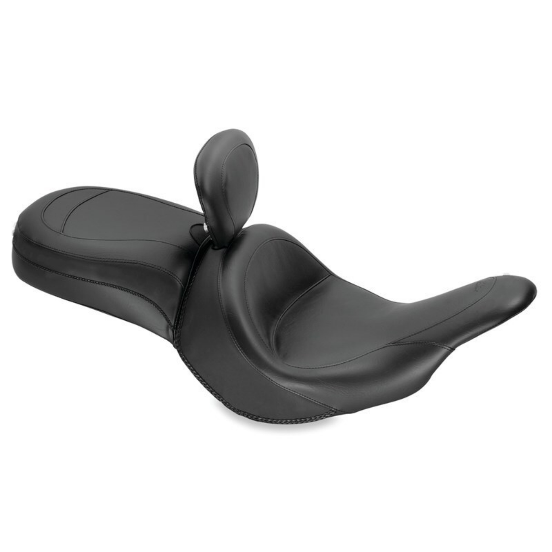 Picture of Mustang 11-19 Kawasaki Vulcan 1700, Vaquero Std Touring 1PC Seat w-Driver Backrest - Black